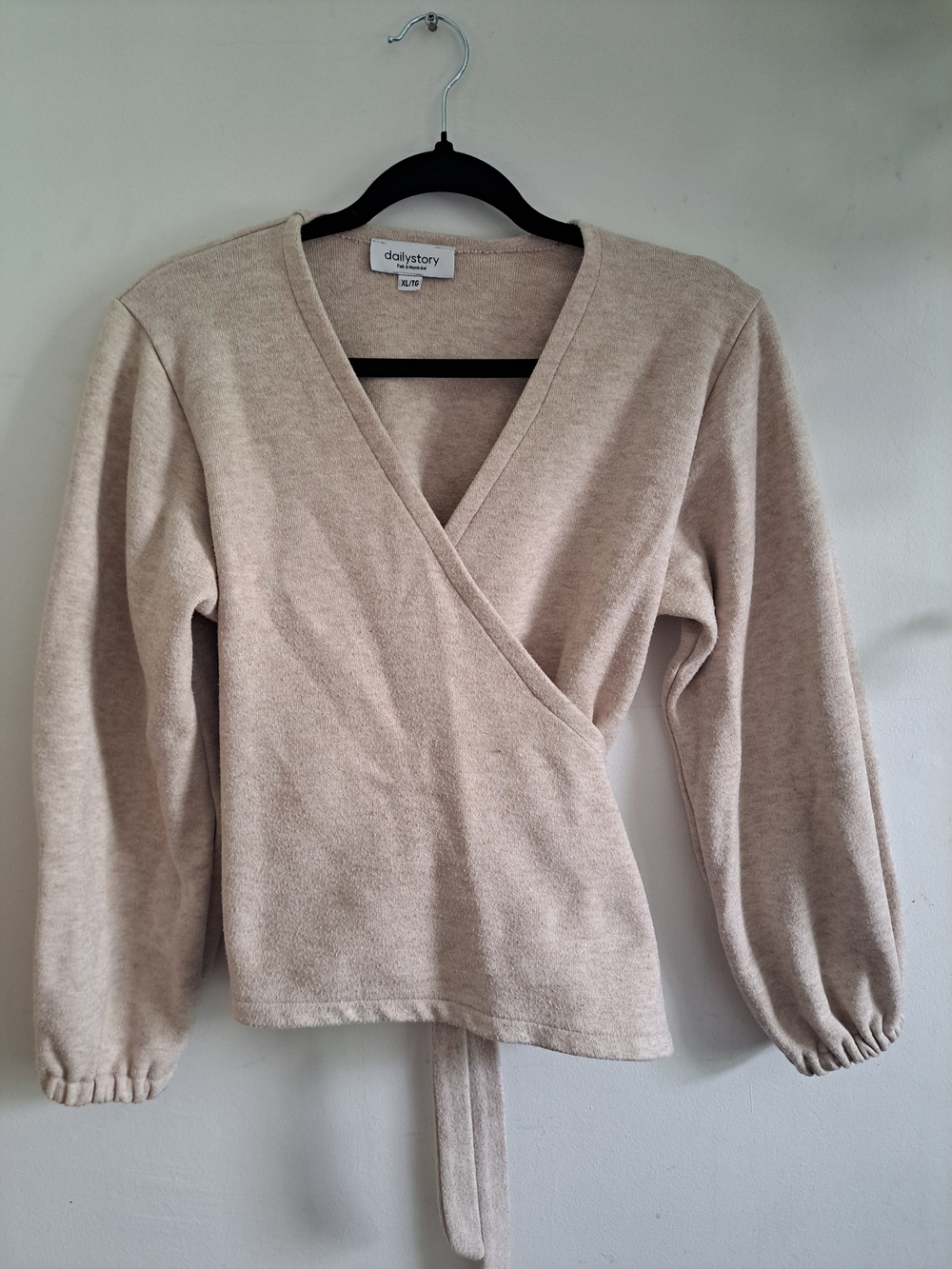 🇨🇦 Dailystory Montreal Beige Wrap Sweater XL Rayon Blend